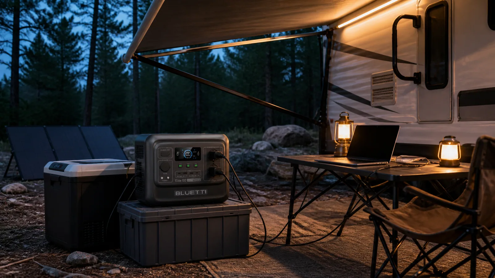 BLUETTI Elite 100 V2 en un campamento