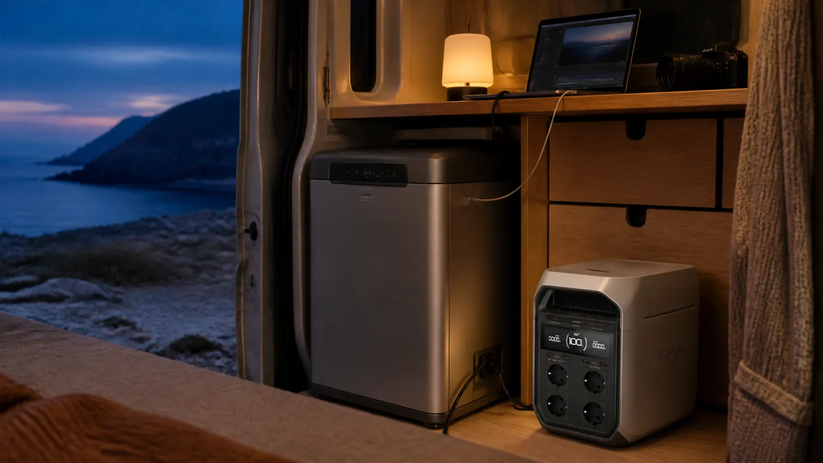 EcoFlow DELTA 3 Plus en el interior de una camper